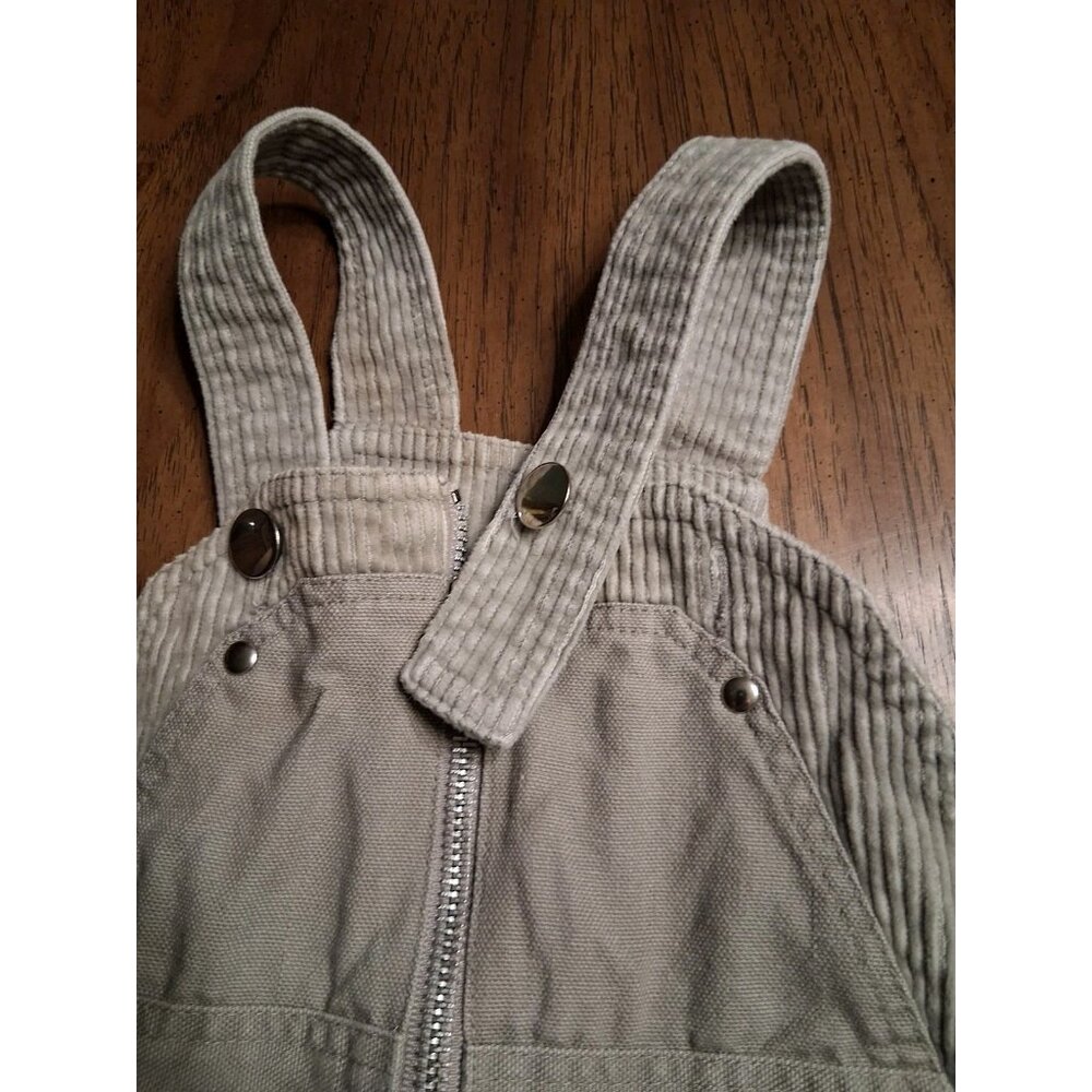 Vintage Izod Lacoste Coveralls Baby Toddler Sz 24M Denim/Corduroy Gray Zip - Picture 8 of 10